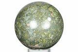 Polished Green and Pink Rhyolite Sphere - Australia #326837-1